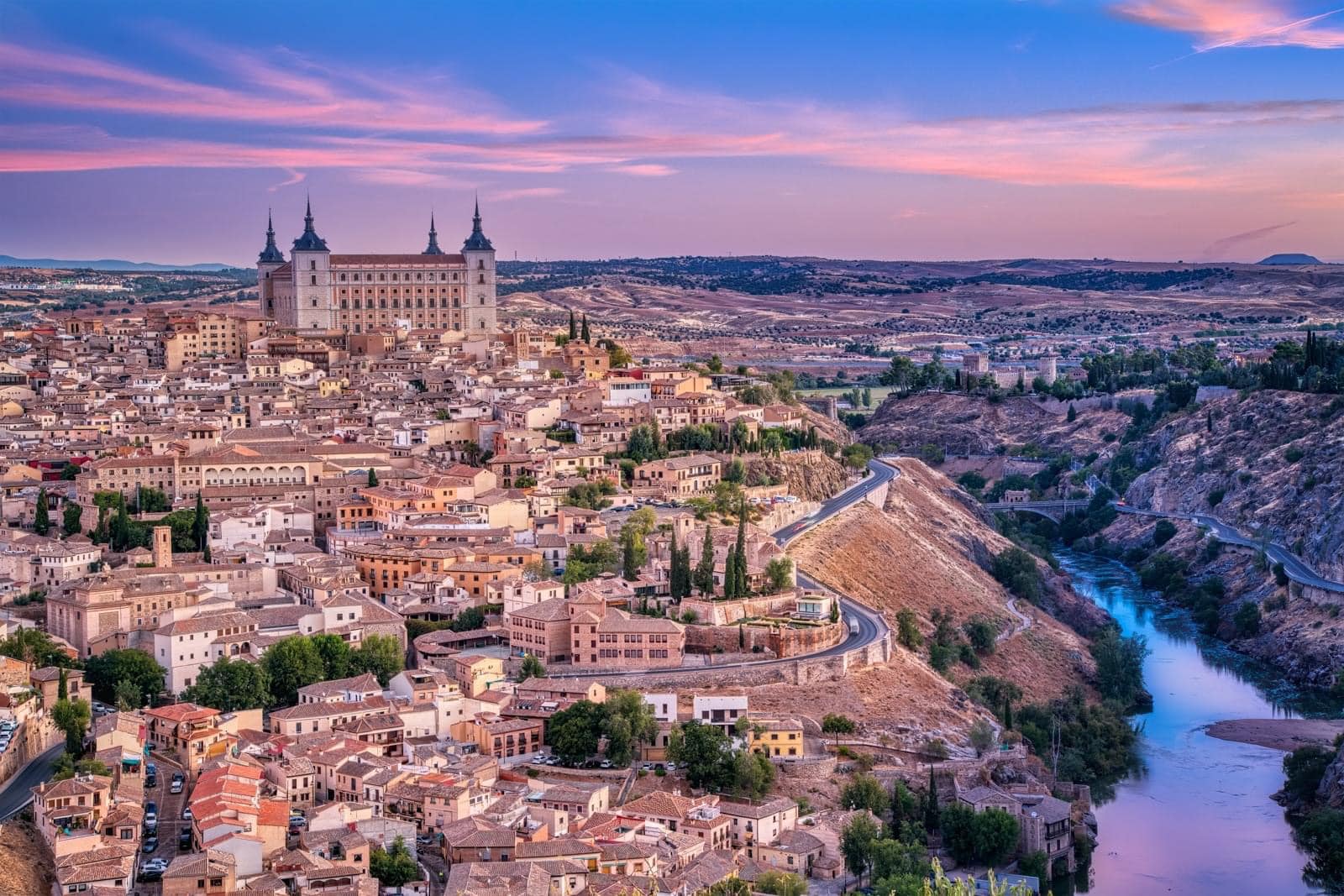 The old city of Toledo at sunset